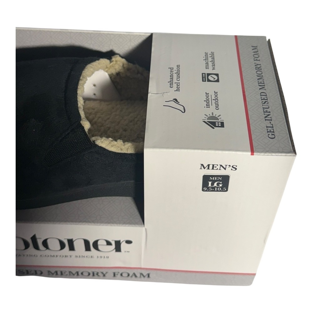 Isotoner Black Microsuede Hoodback Memory Foam Clog Slippers black‎ L 9.5-10.5 - Picture 5 of 9